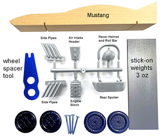 Mustang pinewood derby car kit image